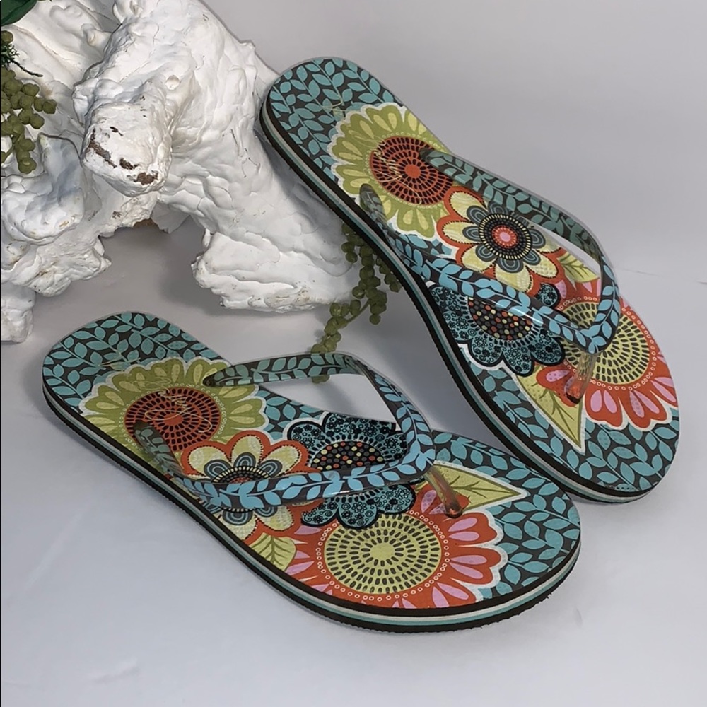 Vera Bradley Floral Flip Flops